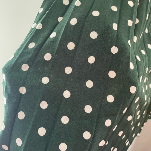 Plus Polka Dot Print Butterfly Sleeve Belted Dress - Picture 3 of 5